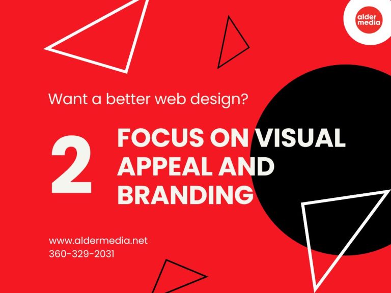 Web design focus: Visual appeal and branding.